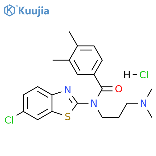 N-(6-chloro-1,3-benzothiazol-2-yl)-N-[3-(dimethylamino)propyl]-3,4-dimethylbenzamide hydrochloride structure