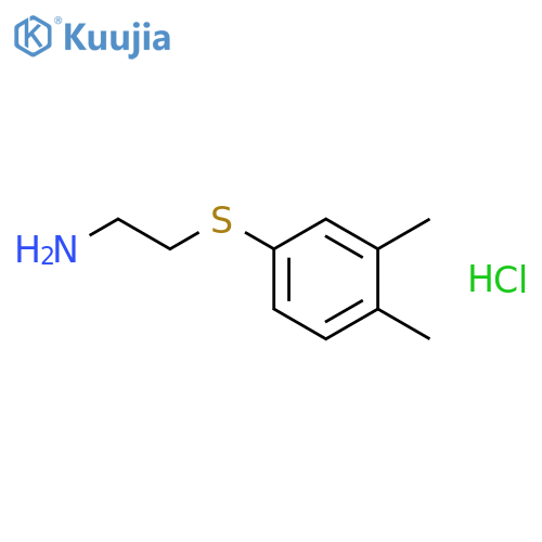2-(3,4-dimethylphenyl)sulfanylethan-1-amine hydrochloride structure