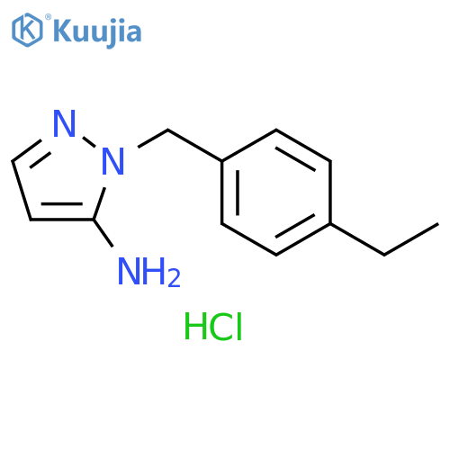 1-(4-ethylphenyl)methyl-1H-pyrazol-5-amine hydrochloride structure