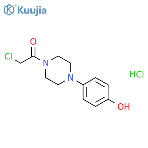 2-chloro-1-4-(4-hydroxyphenyl)piperazin-1-ylethan-1-one hydrochloride structure