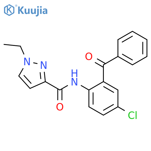 N-(2-benzoyl-4-chlorophenyl)-1-ethyl-1H-pyrazole-3-carboxamide structure