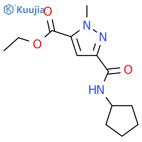 ethyl 3-(cyclopentylcarbamoyl)-1-methyl-1H-pyrazole-5-carboxylate structure