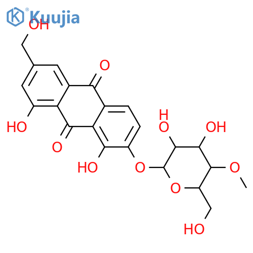 1,2,8-Trihydroxy-6-(hydroxymethyl)anthraquinone; 2-O-(4-O-Methyl-β-D-glucopyranoside) structure