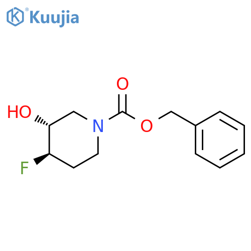 1-Piperidinecarboxylic acid, 4-fluoro-3-hydroxy-, phenylmethyl ester, (3R,4R)-rel- structure