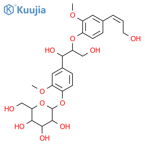 β-D-Glucopyranoside, 4-[(1R,2R)-1,3-dihydroxy-2-[4-[(1E)-3-hydroxy-1-propen-1-yl]-2-methoxyphenoxy]propyl]-2-methoxyphenyl structure