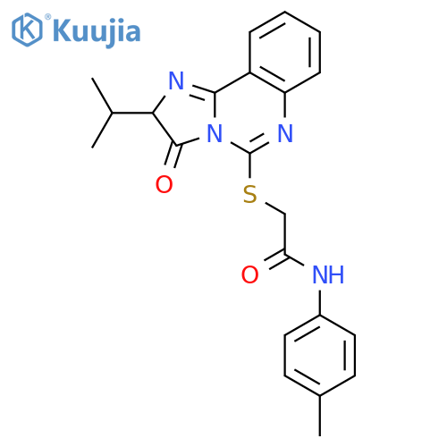 N-(4-methylphenyl)-2-{[3-oxo-2-(propan-2-yl)-2H,3H-imidazo[1,2-c]quinazolin-5-yl]sulfanyl}acetamide structure