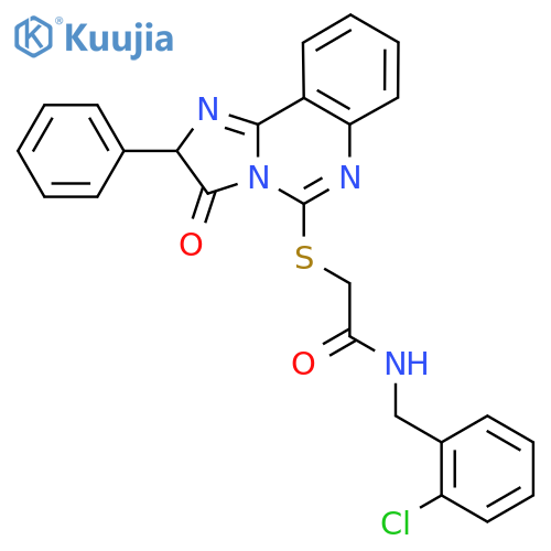 N-[(2-chlorophenyl)methyl]-2-({3-oxo-2-phenyl-2H,3H-imidazo[1,2-c]quinazolin-5-yl}sulfanyl)acetamide structure