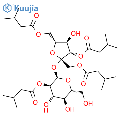 α-D-Glucopyranoside, 1,3,6-tris-O-(3-methyl-1-oxobutyl)-β-D-fructofuranosyl, 2-(3-methylbutanoate) structure