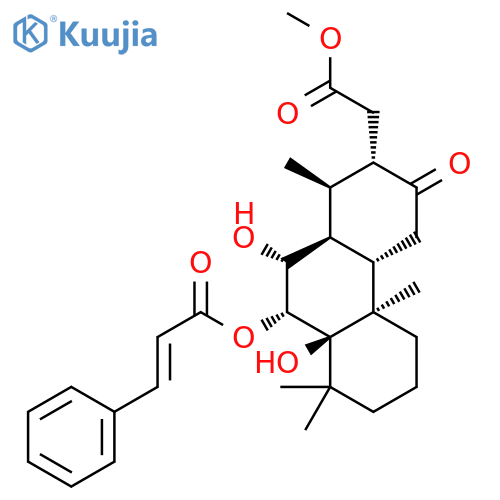 2-Phenanthreneaceticacid,tetradecahydro-8a,10-dihydroxy-1,4b,8,8-tetramethyl-3-oxo-9-[[(2E)-1-oxo-3-phenyl-2-propen-1-yl]oxy]-,methyl ester, (1R,2S,4aS,4bR,8aR,9R,10R,10aS)- structure