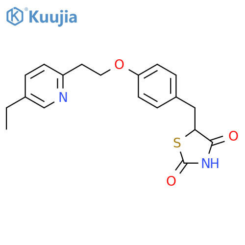 2,4-Thiazolidinedione,5-4-2-(5-ethyl-2-pyridinyl)ethoxyphenylmethyl-, sodium salt(1:1) structure
