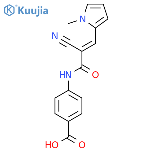 4-[2-cyano-3-(1-methyl-1H-pyrrol-2-yl)prop-2-enamido]benzoic acid structure