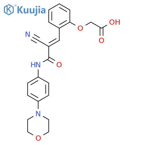 2-[2-(2-Cyano-2-{[4-(morpholin-4-yl)phenyl]carbamoyl}eth-1-en-1-yl)phenoxy]acetic acid structure