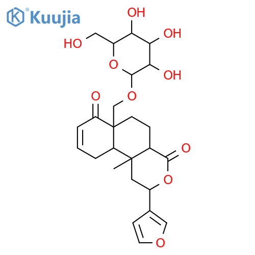 2H-Naphtho[2,1-c]pyran-4,7-dione,2-(3-furanyl)-6a-[(b-D-glucopyranosyloxy)methyl]-1,4a,5,6,6a,10,10a,10b-octahydro-10b-methyl-,(2S,4aR,6aR,10aS,10bS)- structure