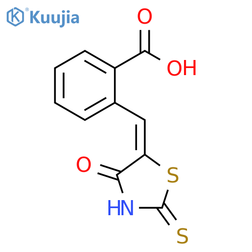 2-[(E)-(2-mercapto-4-oxo-1,3-thiazol-5(4H)-ylidene)methyl]benzoic acid structure