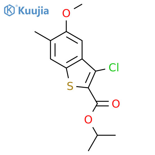 Isopropyl 3-chloro-5-methoxy-6-methylbenzo[b]thiophene-2-carboxylate structure