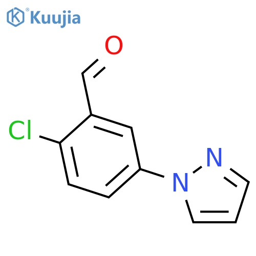 2-chloro-5-(1H-pyrazol-1-yl)benzaldehyde structure