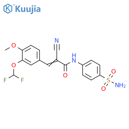 N-[4-(Aminosulfonyl)phenyl]-2-cyano-3-[3-(difluoromethoxy)-4-methoxyphenyl]-2-propenamide structure
