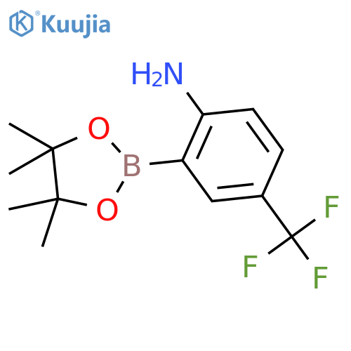2-(tetramethyl-1,3,2-dioxaborolan-2-yl)-4-(trifluoromethyl)aniline structure