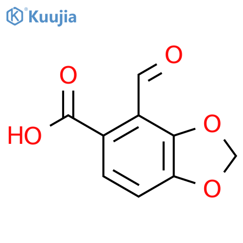 4-Formyl-2H-1,3-benzodioxole-5-carboxylic acid structure