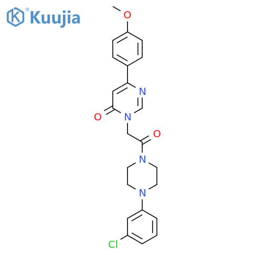 3-{2-[4-(3-chlorophenyl)piperazin-1-yl]-2-oxoethyl}-6-(4-methoxyphenyl)-3,4-dihydropyrimidin-4-one structure