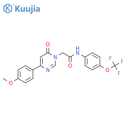2-[4-(4-methoxyphenyl)-6-oxo-1,6-dihydropyrimidin-1-yl]-N-[4-(trifluoromethoxy)phenyl]acetamide structure