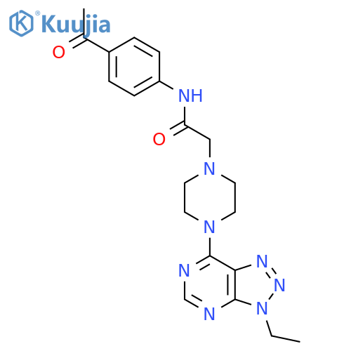 N-(4-acetylphenyl)-2-(4-{3-ethyl-3H-[1,2,3]triazolo[4,5-d]pyrimidin-7-yl}piperazin-1-yl)acetamide structure