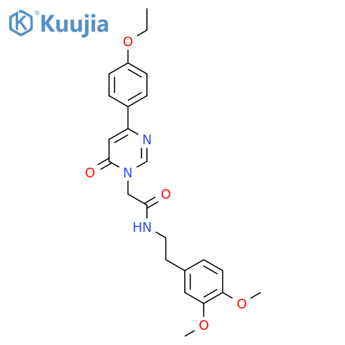 N-2-(3,4-dimethoxyphenyl)ethyl-2-4-(4-ethoxyphenyl)-6-oxo-1,6-dihydropyrimidin-1-ylacetamide structure