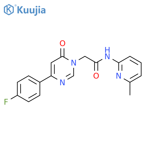 2-[4-(4-fluorophenyl)-6-oxo-1,6-dihydropyrimidin-1-yl]-N-(6-methylpyridin-2-yl)acetamide structure