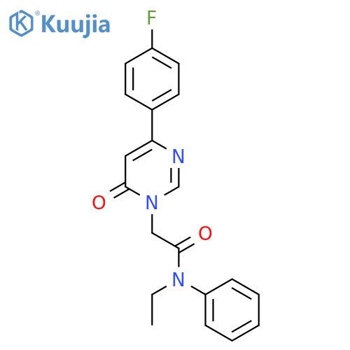 N-ethyl-2-[4-(4-fluorophenyl)-6-oxo-1,6-dihydropyrimidin-1-yl]-N-phenylacetamide structure