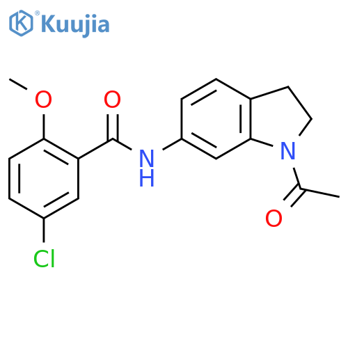 N-(1-acetyl-2,3-dihydro-1H-indol-6-yl)-5-chloro-2-methoxybenzamide structure