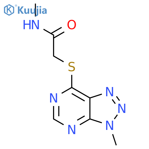 N-methyl-2-({3-methyl-3H-[1,2,3]triazolo[4,5-d]pyrimidin-7-yl}sulfanyl)acetamide structure