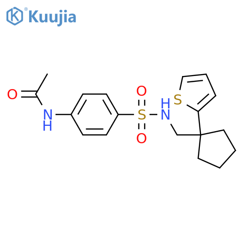 N-[4-({[1-(thiophen-2-yl)cyclopentyl]methyl}sulfamoyl)phenyl]acetamide structure