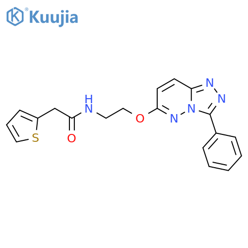 N-[2-({3-phenyl-[1,2,4]triazolo[4,3-b]pyridazin-6-yl}oxy)ethyl]-2-(thiophen-2-yl)acetamide structure