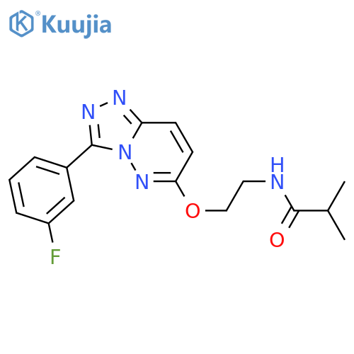 N-(2-{[3-(3-fluorophenyl)-[1,2,4]triazolo[4,3-b]pyridazin-6-yl]oxy}ethyl)-2-methylpropanamide structure