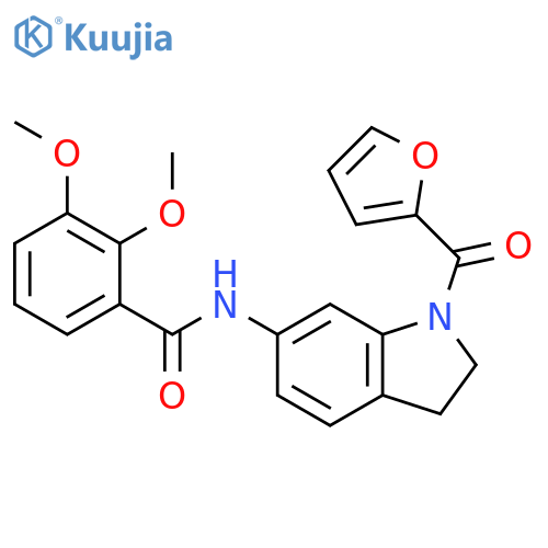 N-1-(furan-2-carbonyl)-2,3-dihydro-1H-indol-6-yl-2,3-dimethoxybenzamide structure
