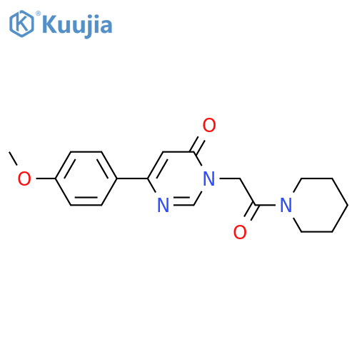 6-(4-methoxyphenyl)-3-[2-oxo-2-(piperidin-1-yl)ethyl]-3,4-dihydropyrimidin-4-one structure