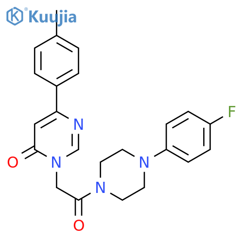 3-{2-[4-(4-fluorophenyl)piperazin-1-yl]-2-oxoethyl}-6-(4-methylphenyl)-3,4-dihydropyrimidin-4-one structure