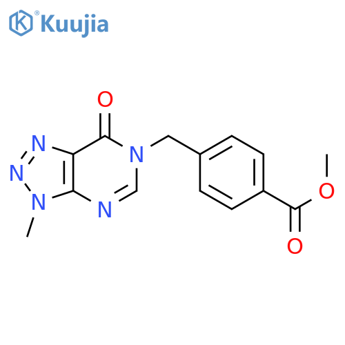 methyl 4-({3-methyl-7-oxo-3H,6H,7H-[1,2,3]triazolo[4,5-d]pyrimidin-6-yl}methyl)benzoate structure