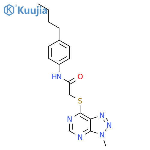 N-(4-butylphenyl)-2-({3-methyl-3H-[1,2,3]triazolo[4,5-d]pyrimidin-7-yl}sulfanyl)acetamide structure