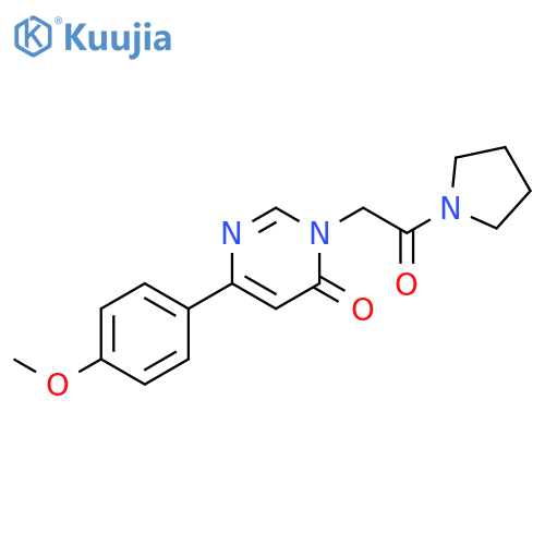 6-(4-methoxyphenyl)-3-2-oxo-2-(pyrrolidin-1-yl)ethyl-3,4-dihydropyrimidin-4-one structure