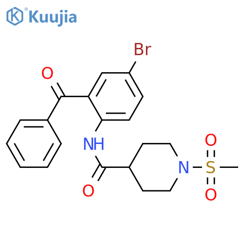 N-(2-benzoyl-4-bromophenyl)-1-methanesulfonylpiperidine-4-carboxamide structure