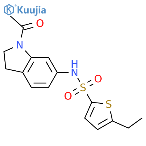 N-(1-acetyl-2,3-dihydro-1H-indol-6-yl)-5-ethylthiophene-2-sulfonamide structure