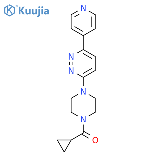 3-(4-cyclopropanecarbonylpiperazin-1-yl)-6-(pyridin-4-yl)pyridazine structure