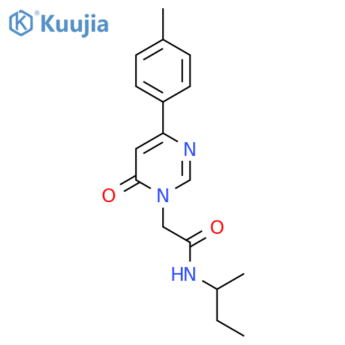 N-(butan-2-yl)-2-[4-(4-methylphenyl)-6-oxo-1,6-dihydropyrimidin-1-yl]acetamide structure