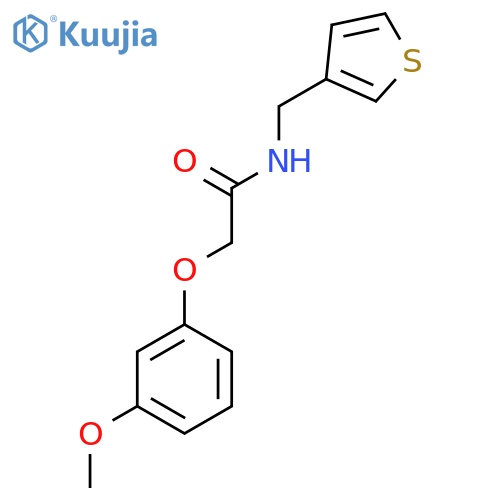 2-(3-methoxyphenoxy)-N-[(thiophen-3-yl)methyl]acetamide structure