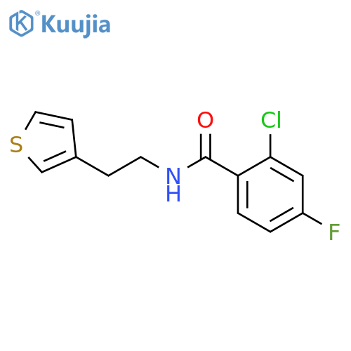 2-chloro-4-fluoro-N-[2-(thiophen-3-yl)ethyl]benzamide structure