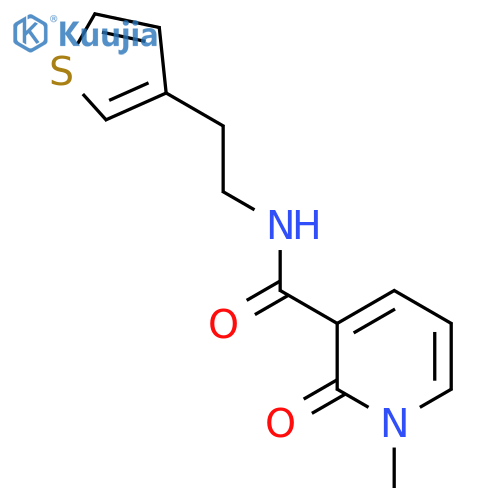 1-methyl-2-oxo-N-[2-(thiophen-3-yl)ethyl]-1,2-dihydropyridine-3-carboxamide structure