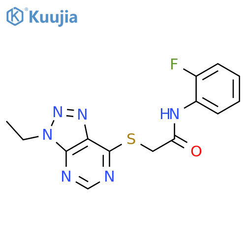 2-({3-ethyl-3H-1,2,3triazolo4,5-dpyrimidin-7-yl}sulfanyl)-N-(2-fluorophenyl)acetamide structure
