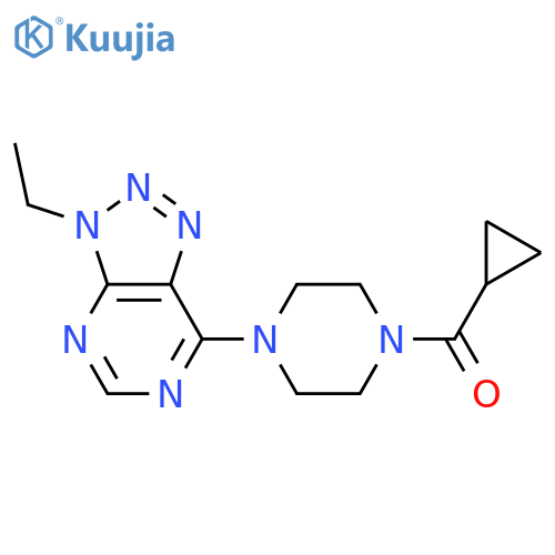 1-cyclopropanecarbonyl-4-{3-ethyl-3H-1,2,3triazolo4,5-dpyrimidin-7-yl}piperazine structure