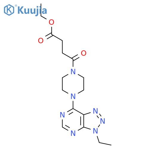 ethyl 4-(4-{3-ethyl-3H-[1,2,3]triazolo[4,5-d]pyrimidin-7-yl}piperazin-1-yl)-4-oxobutanoate structure